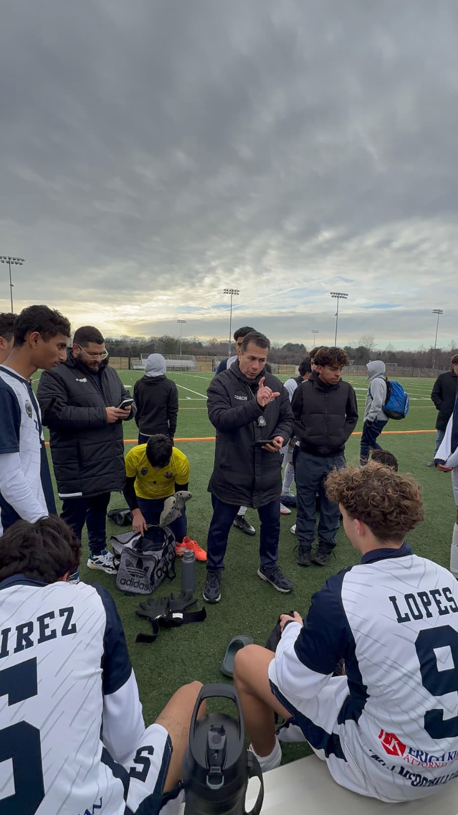 Coach Montes with LMFC players